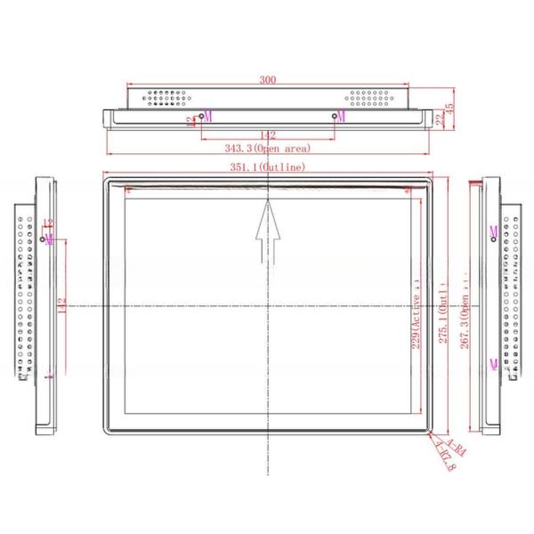 Industrie Open Frame 15 Inch Multi Touch Panel PC Waterproof For Kiosk Cabinet