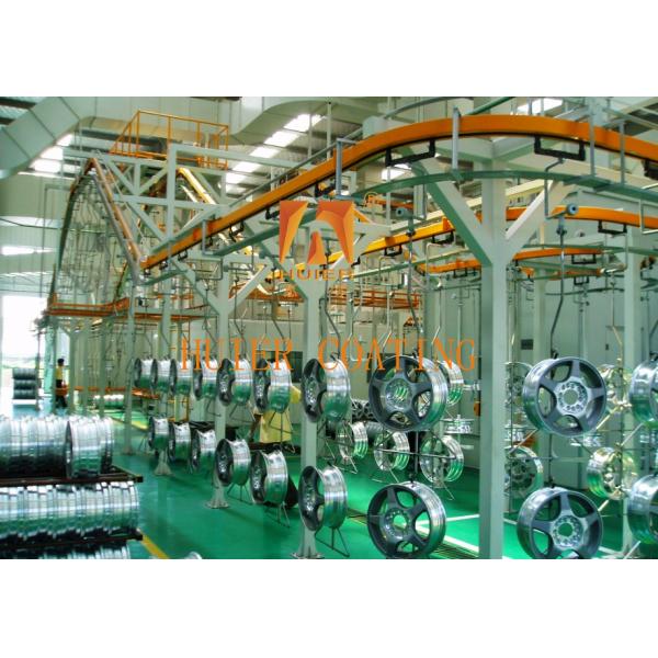 Fully Automated Assembly Electrostatic Spray Painting Line For Wheel Hub Spray Coating