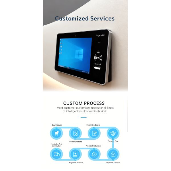 21.5" Android Wall-Mounted Self-Service Payment Kiosk WiFi Touch Screen Bill Terminal Printer Scanner OEM