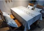 Country Style Geometric Decorative Table Cloths Embroidered Linen Cotton