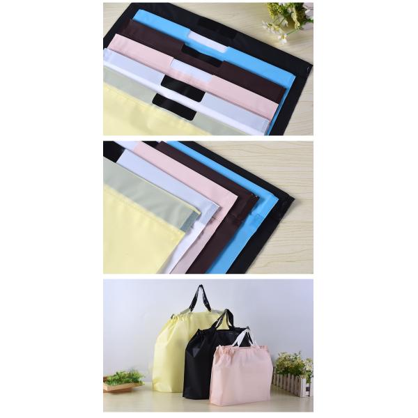 Promotion hanging waterproof drawstring compostable Beam Mouth PE Plastic Clothes Drawstring Shopping Bags