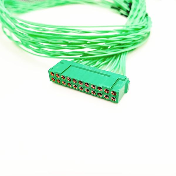 Micro Rectangular PCB Connector JL23-22TKY 22Pins Plug with Gold-Plated Contacts and 2.54mm Double-Row Spacing in PPS Insulator