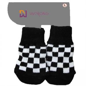 Wholesale Rhombus Plaid Pattern Strong Dog Traction Socks For Hardwood Floors Anti Slip from china suppliers