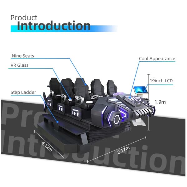 Amusement Park 9D Game Machine 9 Players VR Motion Platform Dynamic Theater Seats Virtaul Reality Cinema 9D