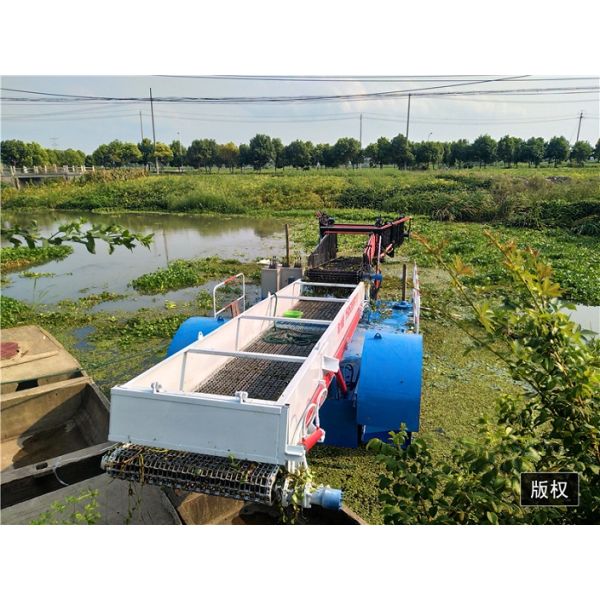 Automated Aquatic Weed Harvester with 1 m Dredging Depth and Hydraulic System for Efficient Water Plant Removal