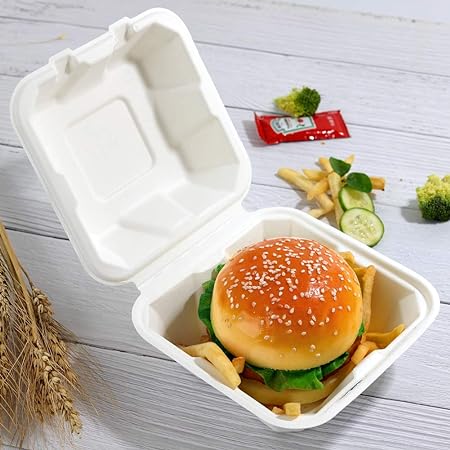 Biodegradable Sugarcane Pulp Tray 3 Compartment Disposable Tableware for Snacks Candies Hamburgers Cookies Pet Food Milk