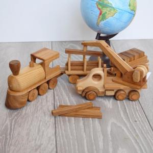 China OEM ODM Handmade Wooden Toys For Toddlers , Kids Wooden Train Set on sale
