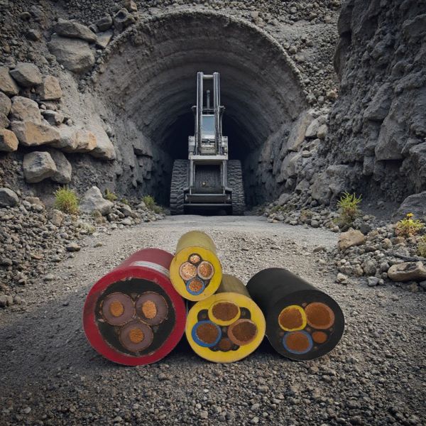 Rubber mining cable spool