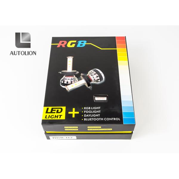 H4 H7 H11 LED Car Headlight 16 Million Colors / Auto Headlamp With Smartphone App Control