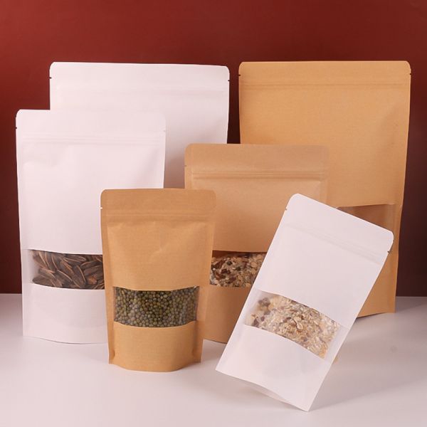 Customizable Stand up Pouch With Window Food Packaging Bag Ziplock Bag
