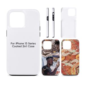 For Iphone 16 15 14 Coated Dual Layer 3D Sublimation 2 in 1 Tough Phone Case