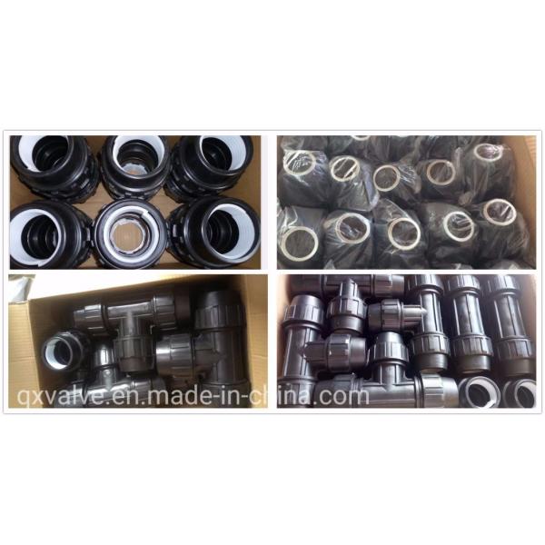 Single Pipe Saddle Clamp PP Compression Fittings with 90 Degree Angle and 201 Oring