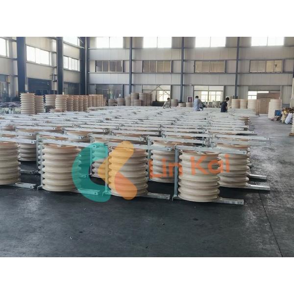 660mm Diameter 3 Sheave Conductor Pulley Stringing Blocks In Nylon Sheave
