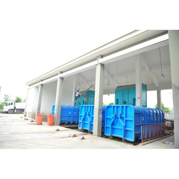 Movable Smart Bin Auger Marine Solid Hydraulic Refuse Trash Waste Garbage Compactor