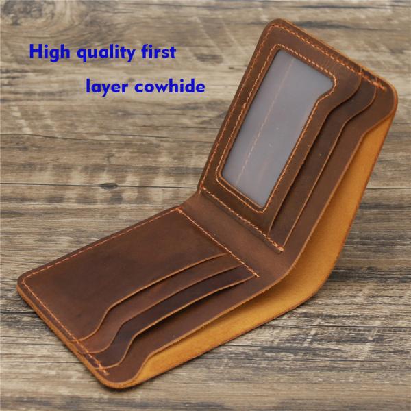 Creative Design Men's Genuine Leather Wallet with Multiple Card Slots and RFID Blocking