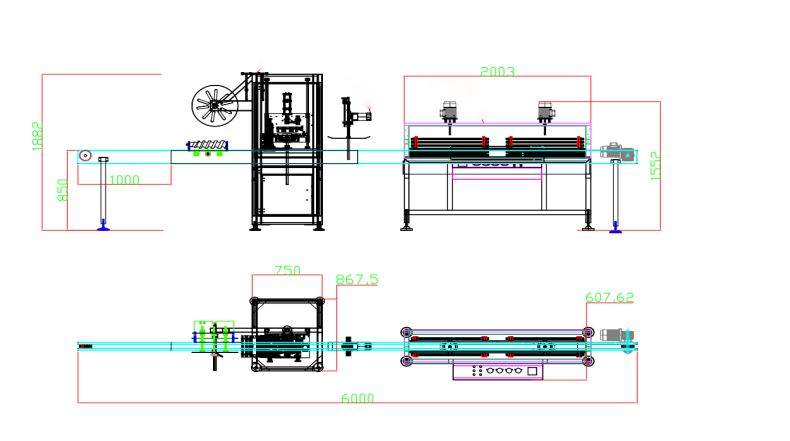 3600 pcs/Hour 2.5KW Automatic Bottle Shrinking Machine with Sleeve Labeling System