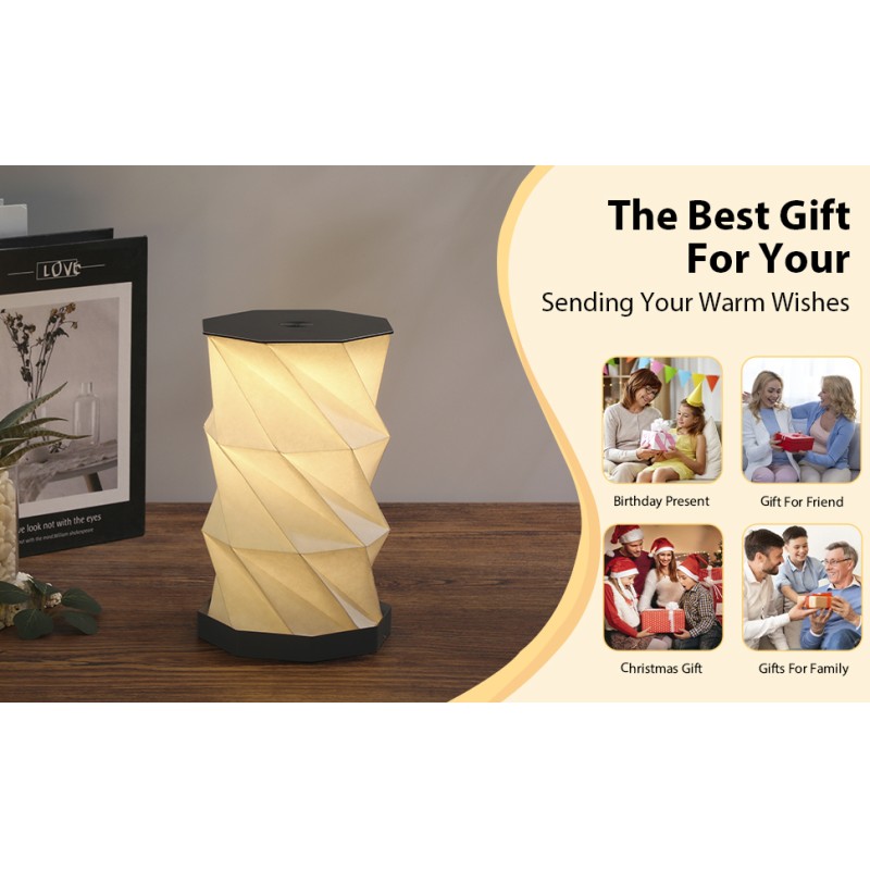 Multicolor Rotating Moodoo Origami Paper Box Lamp Foldable Adjustable