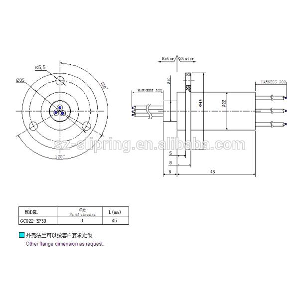 small wind turbine slip ring ,capsule slip ring ,3 Current 30A