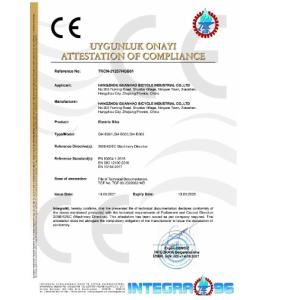 Hangzhou Guanhao Bicycle Industrial Co., Ltd. Certifications