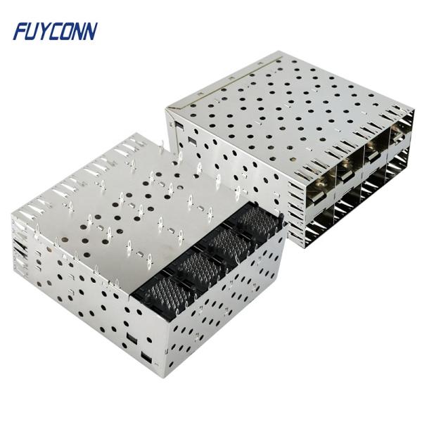 160P SFP Connector 2x4 Ports Female Press-Fit Stackable for Data Center