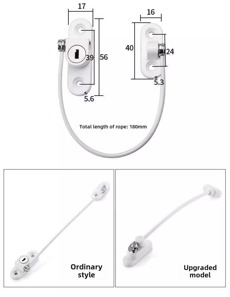 Modern Durable Security Steel Window Restrictor Lock Type N/M Casement Windows/Doors Screw Installation 1-Year Warranty Model