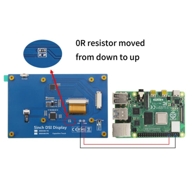 IPS TFT Screen Raspberry Pi 5inch HDMI LCD Display 800x480 Capacitive Touch Screen