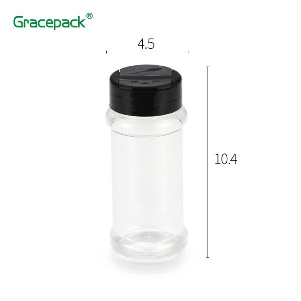 100ml Plastic Spice Container ,BBQ Condiment Pepper Bottle With Flip top, Clear Plastic Spice Jar