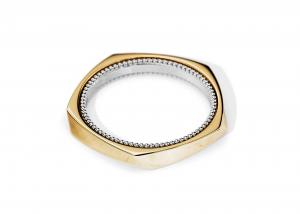 China Rotatable Two Tone Gold Wedding Rings , 2.5MM Geometric Engagement Rings OEM ODM on sale