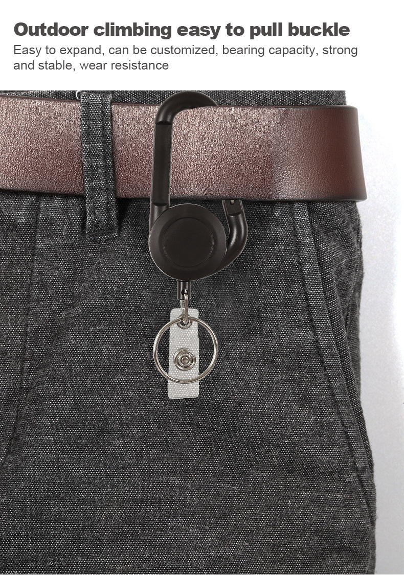 Alphabet Pattern Retractable Keychain – Custom Logo, 63cm Nylon Cord