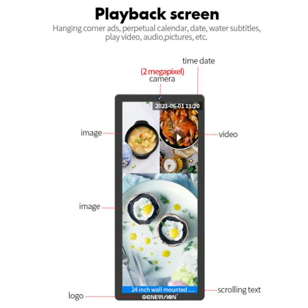 25 Inch HD Vertical Elevator Advertising Displays