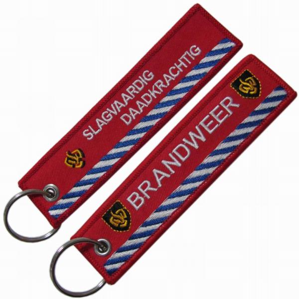 Merrowed Border Twill Woven 100% Embroidery Flight Keychain
