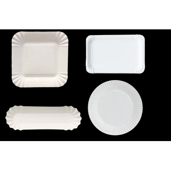 Sturdy disposable 9-inch paper plates designed to withstand heavy in catering kitchens banquet halls and food service operations