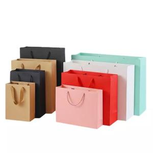 China Eco Friendly Supermarket Custom Kraft Paper Bags For Shopping on sale