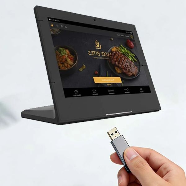 8-inch Interactive Restaurant Menu Screen with Multi-Language Support and CMS Updates for Digital Menu Boards