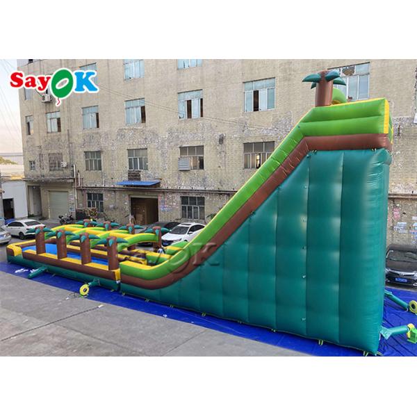 Large Multi Channel PVC Inflatable Bouncer Slide With Pool
