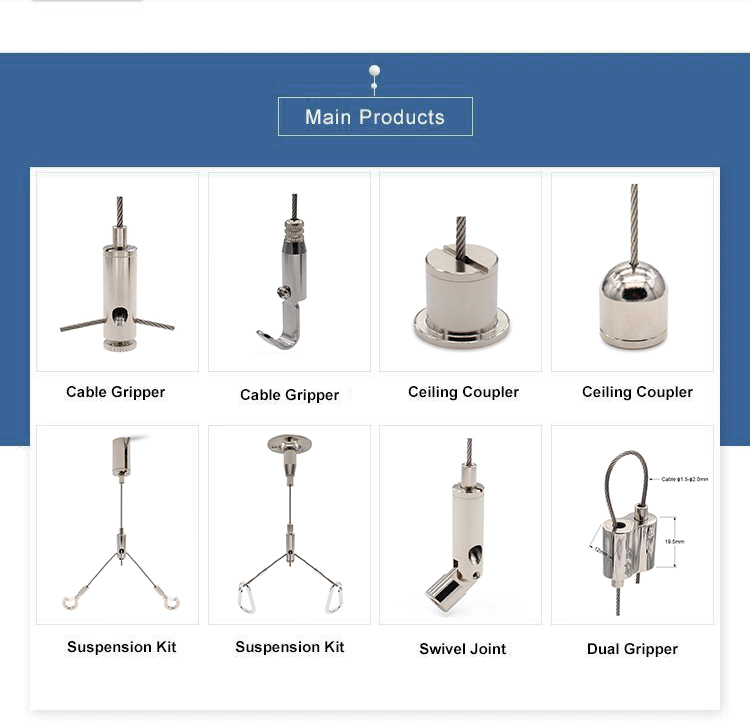 Adjustable 180 Swivel Joint Cable Gripper Hanging Suspended Cable Grippers for Lighting