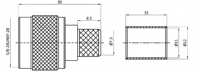 Nickel Plated Brass N Connector Crimp Type For Rg214 Coaxial Cable