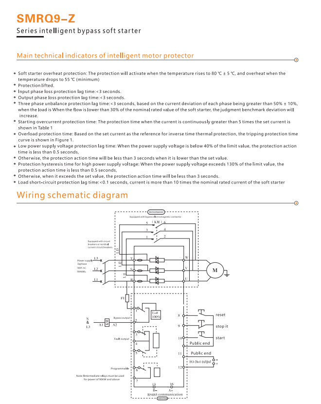 ASHAN ES-22KW Smart Online Soft Starter 3 Phase 380V Motor Controller Special Soft Start for Fans and Pumps