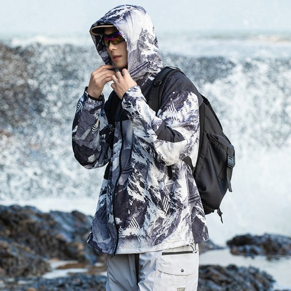 Mountain Series UPF100+ Waterproof Cycling Sun Protection Skin Jacket, Custom OEM ODM Packable Windproof Hooded Outdoor Jacket