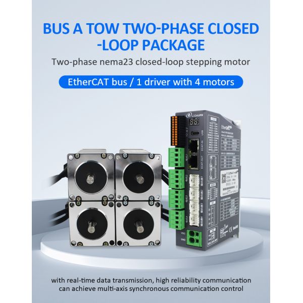Lichuan 4-Axis DC Closed Loop Stepper Motor Drivers Kit 2.0N.m 2Phase Nema23 DC24V~50V 3.0/4.0A 1000PPR