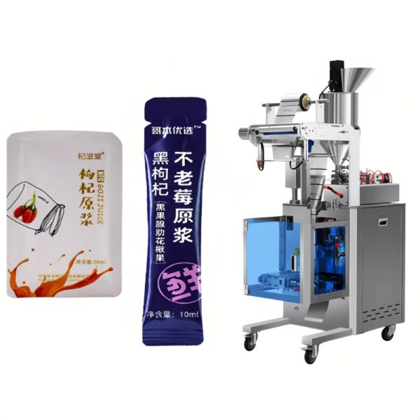 Vertical Automatic Liquid Packing Machine Round Corner Sachet Filling Machine 1.5kw