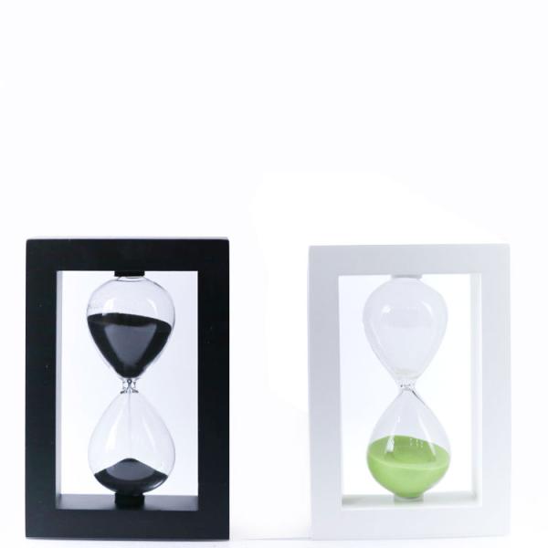 Big Sand Timer Hourglass Wooden Stool Pine Material For Souvenir And Festival Gift