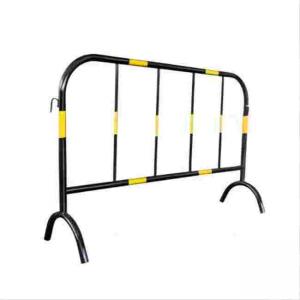 China 100cm Yellow Black Metal Traffic Road Barrier Cades Road Safety Accessories With Hook on sale