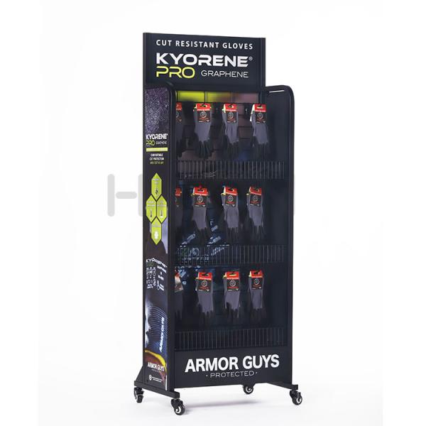 Supermarket POP Merchandise Display Shelf Floor Display Rack For Glove