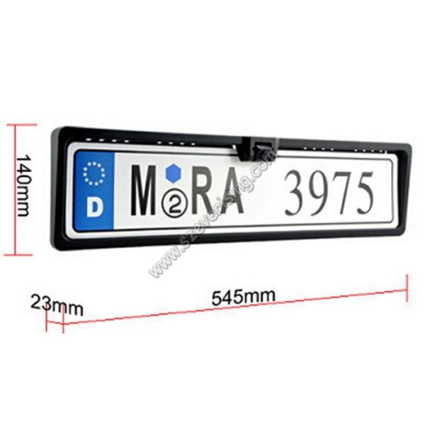 European License Plate Parking Sensor 3 in 1 Car Rearview Camera with two probes and one camera