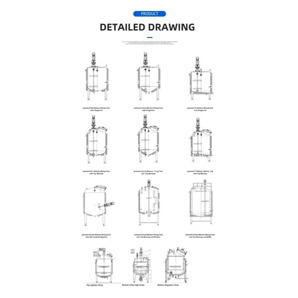 Jacketed Electric Steam Stainless Steel Mixing Tanks Vessel 2000 Gallon