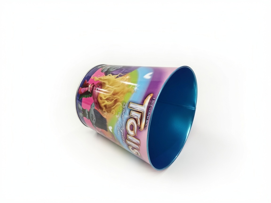 Dadi Reusable Metal Popcorn Tin Bucket with Lid Durable Customized Design Storage for Popcorn Snacks Movie Nights