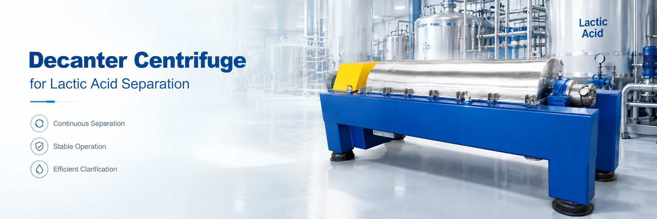 Decanter Centrifuge for Lactic Acid Separation