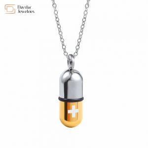 Wholesale Pill Capsule Removable Perfume Bottle Titanium Stainless Steel Necklace Urn Pendant from china suppliers