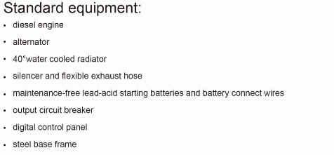 Cummins Diesel Generator Set 20-450Kw Series Dimension 1560*710*1080mm